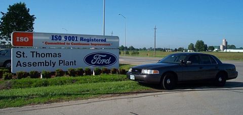2001 Ford Crown Victoria - A 2001 Ford Crown Victoria is parked outside the St. Thomas Assembly Plant.