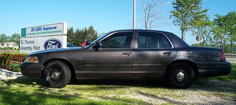 2001 Ford Crown Victoria - A 2001 Ford Crown Victoria is seen parked outside the St. Thomas Assembly Plant.