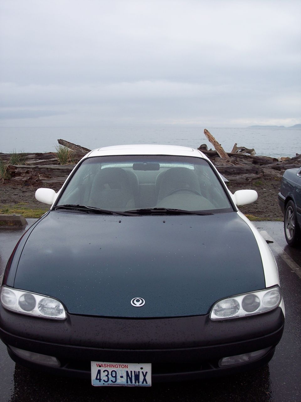 1995 Ford Probe, front view, dark green and white, Washington license plate 439-NWX