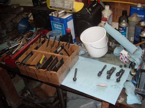 1981 Ford LTD - I'm cleaning all the head bolts before relubing them with ARP moly lube. Cleaning old stuff is most of refreshing an engine. It takes a lot…
