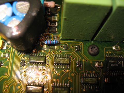 1995 Ford C-350 (Centurion Conversions) - A close-up view of a circuit board shows a resistor with colored bands.