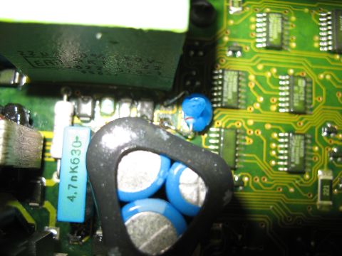 1995 Ford C-350 (Centurion Conversions) - Circuit board detail showing electronic components like capacitors and integrated circuits.
