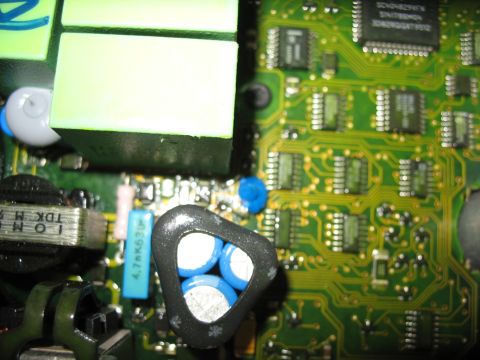 1995 Ford C-350 (Centurion Conversions) - Electronic circuit board with visible capacitors and integrated circuits.