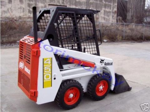 1946 Ford F1 - A Bobcat 450 skid steer loader is viewed from a three-quarter front angle, showing its construction and operational features.