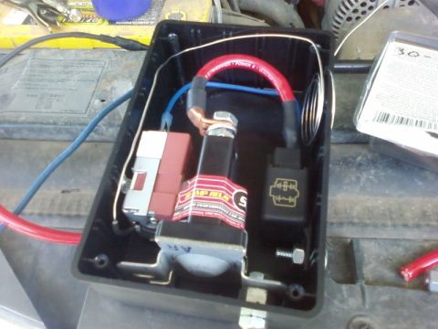 1995 Ford Bronco - final spot for all the electronics under the hood.