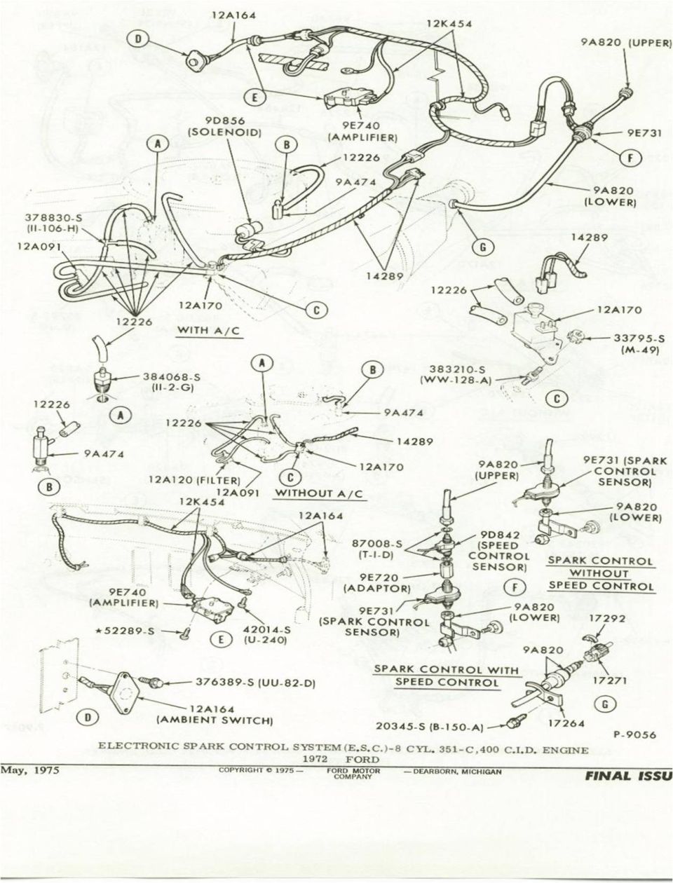 Ford electronic spark control system vacuum diagram for 1972 engine