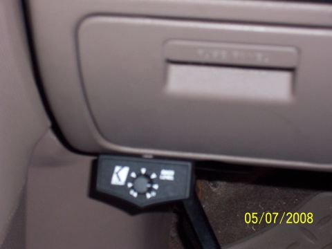 1994 Ford Bronco - Kicker trailer brake controller with dial and indicator lights is mounted below the dashboard.