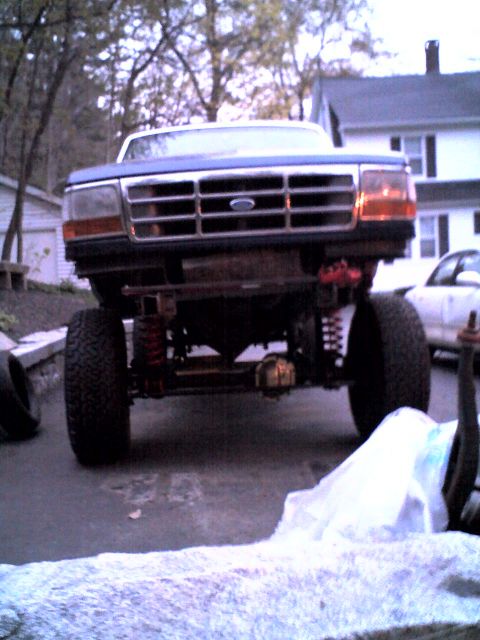 1996 Ford F-150 - Custom lifted 1992 Ford F-150 front end, showing suspension modifications.