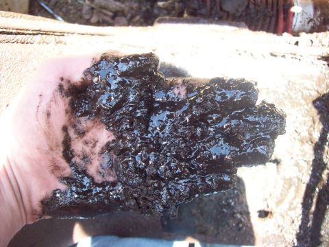 1984 Ford Bronco - some of the gunk from the Crossmember