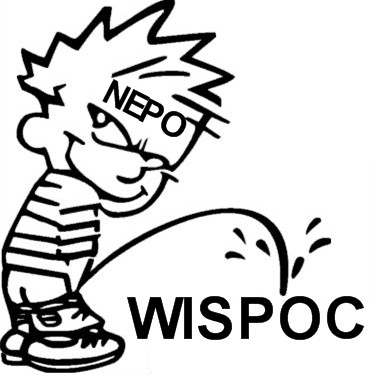 1993 Ford Probe - This sticker depicts Calvin from the comic strip, urinating on the word 'Wispoc'.