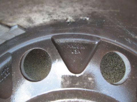 1986 Ford Bronco - A close-up view of a vehicle wheel shows the "MADE IN USA" marking.