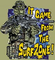 1991 Ford Explorer - This illustration depicts a creature in military attire, armed and ready, with the bold text 'It Came From The Swamp!' emblazoned across th…