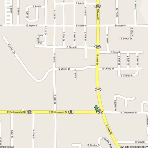 1994 Ford Bronco - This map displays street names and route numbers, with a green marker pinpointing a specific intersection.