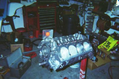 1988 Ford Bronco - My new Grooms short block. Bored .40 over with the new comp cam already in.
