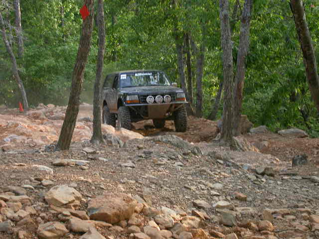 NICE Bronco, set up with cut and turned TTB arms for Baja style racing.  He flopped it in practice and locked the motor, but fortunately was able to get it going in time for the race.