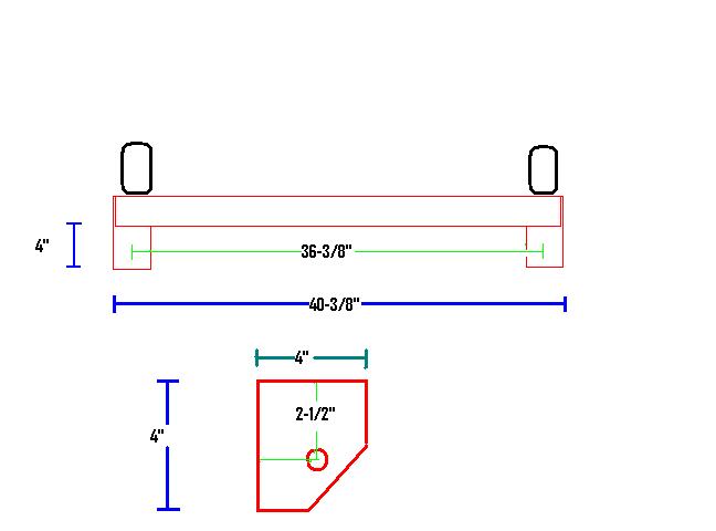 2x4x1/4in square tubing for xmbr, 4x4x1/4in for hangers