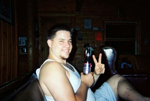 1988 Ford Bronco - Me drinking, and showing me how much we came home with.....two empty coolers.