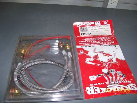 1984 Ford Bronco - Skyjacker FBL81 braided steel brake lines for off-road applications are shown in their original packaging.