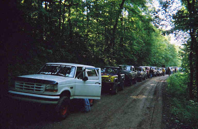 Here we all are lined up for Friday's trail run.