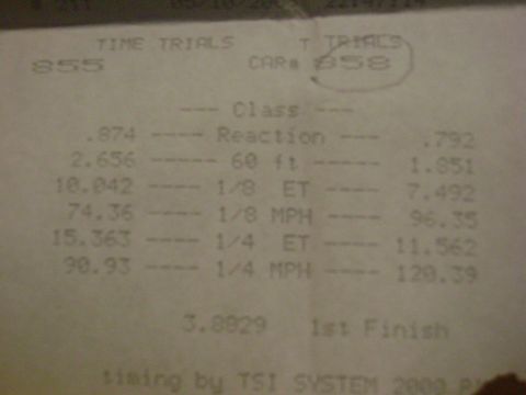 1981 Ford Mustang - last run, good burn out, hit button as soon as foot hit the floor.