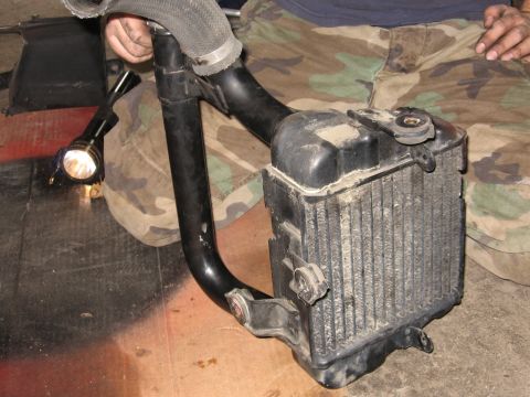 1991 Mitsubishi 3000GT - A radiator and hose assembly is shown, possibly for a vehicle rebuild.