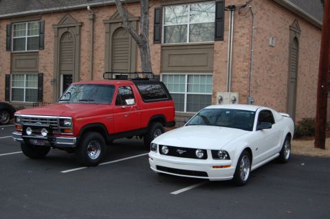 1982 Ford Bronco - A few mods - mostly interior. Next to White Lightning.