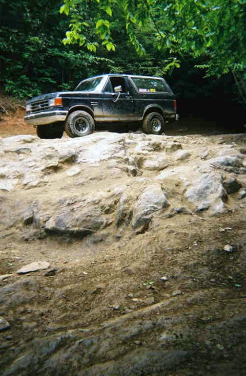 1988 Ford Bronco - My truck posing after climbing up Fain's Ford.