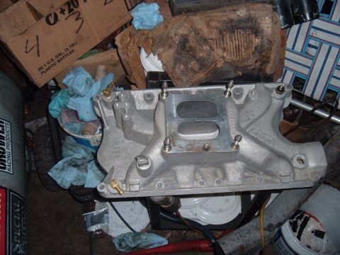 1981 Ford LTD - That's my intake! A Weiand stealth, gasket matched and cleaned up at this point. The rear water port have been drilled and tapped 1/4 NPT s…