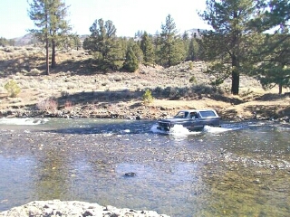 1986 Ford Bronco - Wheelin' in the river. OK so it's a small stream to you guys back east! :)