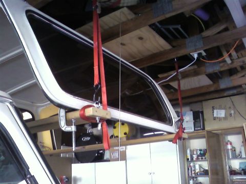 1978 Ford Bronco - Hardtop removed from vehicle and suspended for storage or repair.