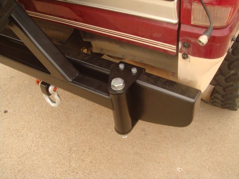 1992 Ford Bronco - Custom rear bumper assembly with integrated tow hitch and recovery point.