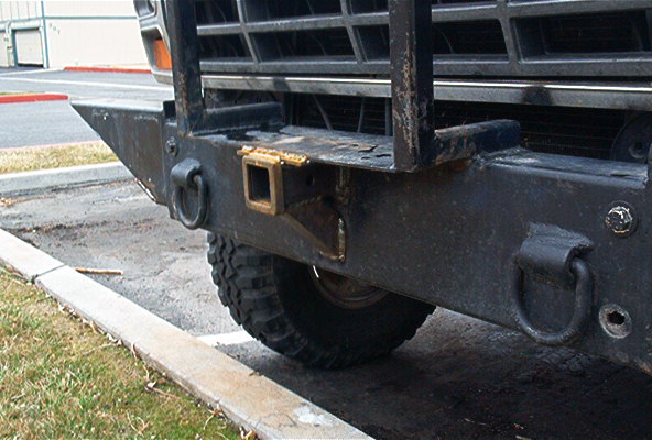 Side view of the reciever hitch.