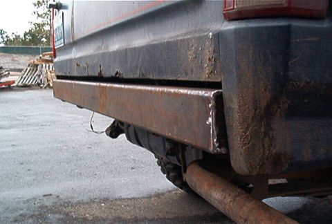1986 Ford Bronco - Here's my new bumper without the tire carrier and receiver hitch. Everything lined up great. The bumper fits right inside the quarterpannel…