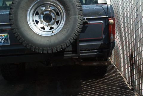 1986 Ford Bronco - Rear view of tire carrier