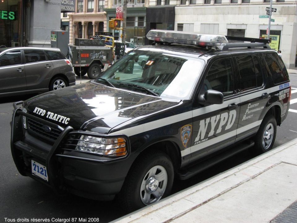 NYPD Traffic Ford Explorer police SUV parked on a city street