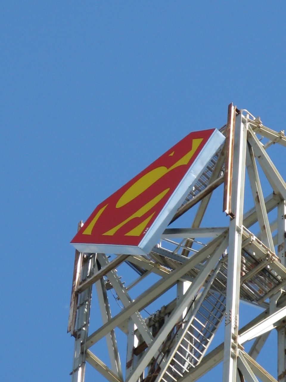 Superman logo on a metal structure