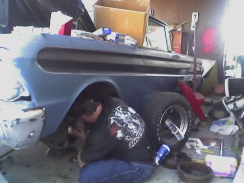 1965 Ford Ranchero - While using the pickle fork and a hammer my daughter Stormie took this pic a split second before the head of the hammer flew off missing do…