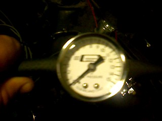 1965 Ford Ranchero - the inline fuel gauge made by Mr.Gasket and purchased at Loper's Performance in Mesa Arizona.