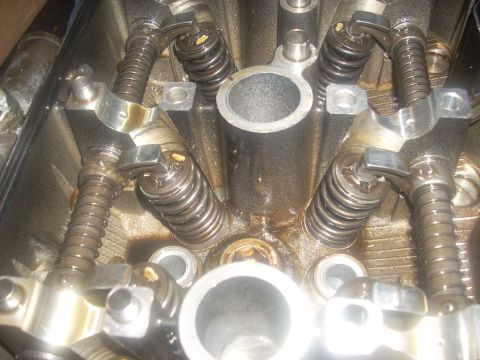 1992 Ford Bronco - This is a close-up view of an engine's internal valve train components, including springs and rocker arms.