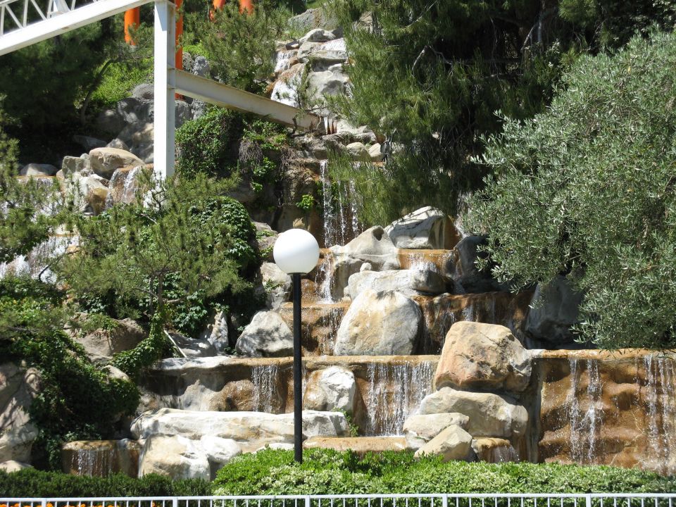 Waterfall with rocks and greenery