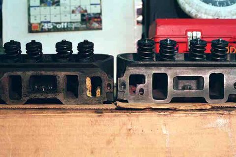 1985 Ford Bronco - Intake port comparison: Stock '85 vs ported '69 heads.