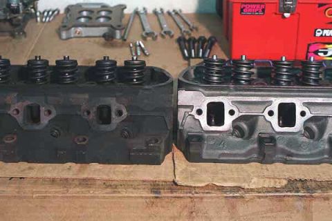 1985 Ford Bronco - Exhaust port comparison: Stock '85 vs ported '69 heads.