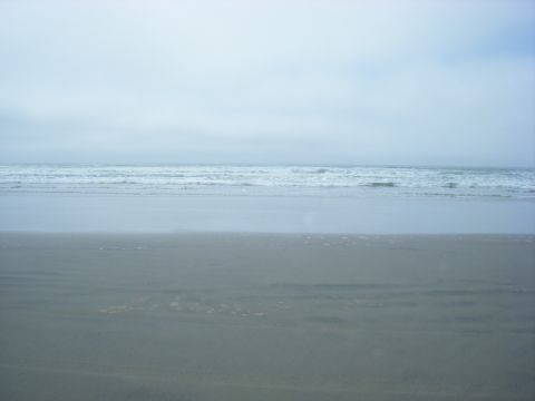 1994 Ford Explorer - A tranquil beach scene with gentle waves and a vast expanse of sand and sky.