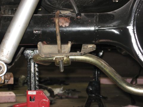 1978 Ford Mustang II - Underside view of a vehicle's rear axle assembly, showing suspension parts.