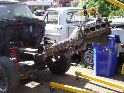 1979 Ford Bronco - And its out. dead 400 and a big block C6