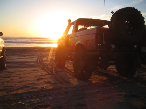 1989 Ford Bronco - Sunset on the beach.
