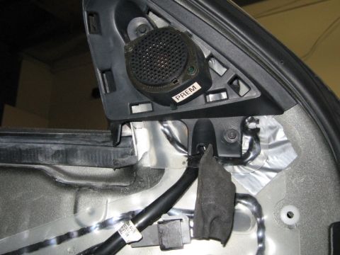 2003 Ford Taurus - Close-up of the tweeter. It was plug and play since the harness was already in the door.