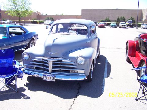 1972 Ford Ranchero - Gray 1947 Chevrolet sedan with a distinctive grille at a car show on 05/25/2008.