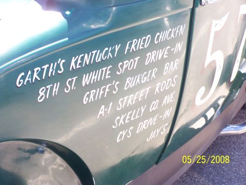 1972 Ford Ranchero - Vehicle displays numerous business names and the number 57, with a date stamp of 05/25/2008.