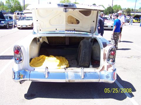 1972 Ford Ranchero - Trunk view of a 1956 Chevrolet at a car show on 05/25/2008.
